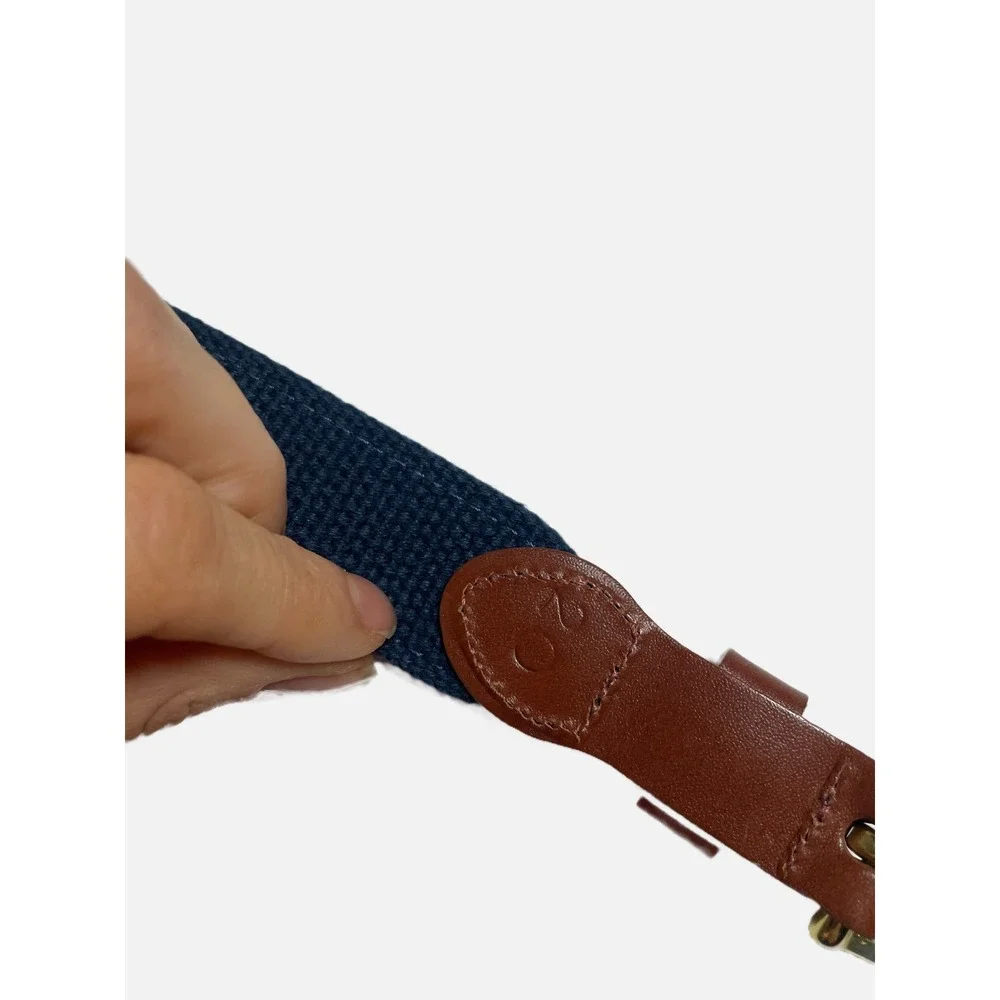 Leather Man Ltd Fish Belt Kids 20 Navy Blue Embroidered‎ Trout Preppy Surcingle